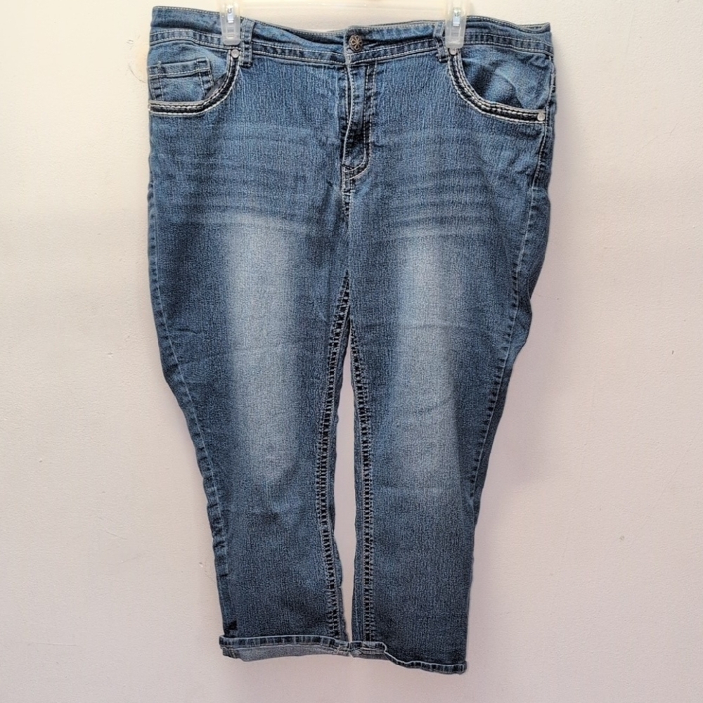 Faded Glory Blue Ankle Cropped Jeans